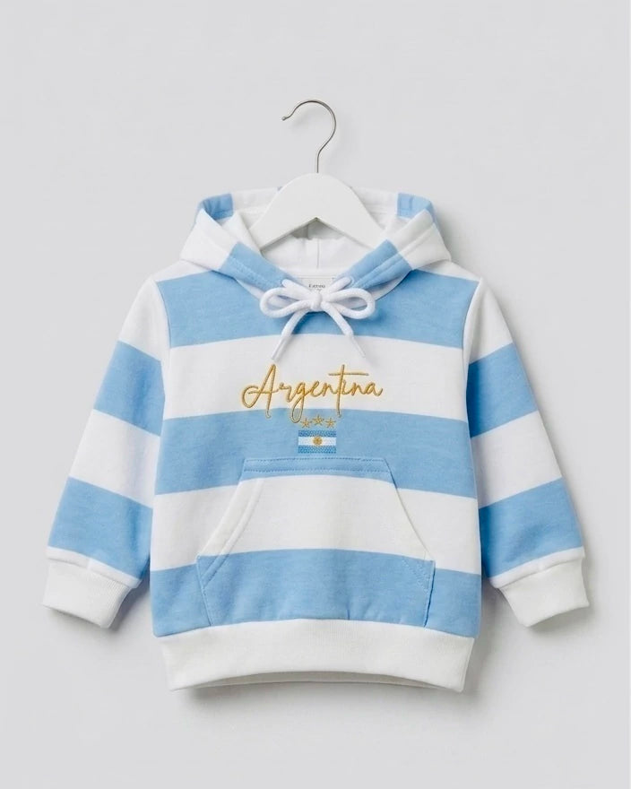 BUZO MINI BABY MUNDIAL ARG BORDADO CON CAPUCHA